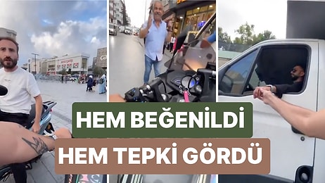 Trafikte Diğer Sürücülerle Uğraşarak Eğlenen Motorcu Sosyal Medyayı İkiye Böldü