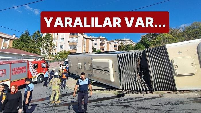 Başakşehir'de İETT Otobüsü Devrildi, Yaralılar Var