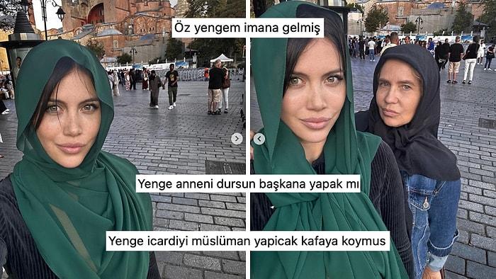 Ziyarete Gelen Ailesine İstanbul Turu Yaptıran Wanda Nara'nın Başörtülü Pozuna Gelen Yorumlar Güldürdü!
