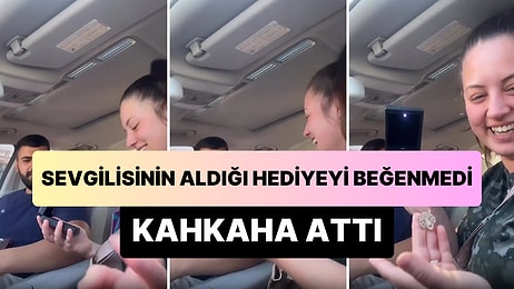 Sevgilisinin Aldığı Kolye Hediyesini Beğenmeyip Kahkaha Atan Kadın