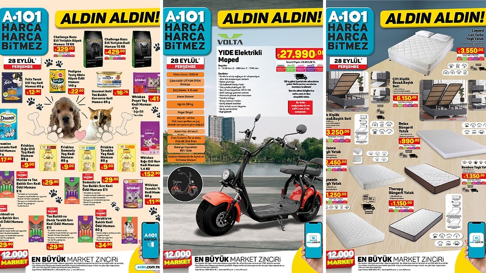 A101'e Kedi ve Köpek Mama Çeşitleri Geliyor! 28 Eylül 2023 A101 Aldın Aldın Kataloğu