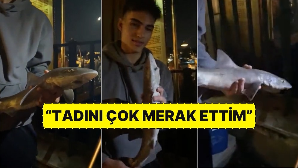 Çengelköy Sahilinde Bir Gencin Oltasına Yavru Köpek Balığı Takıldı