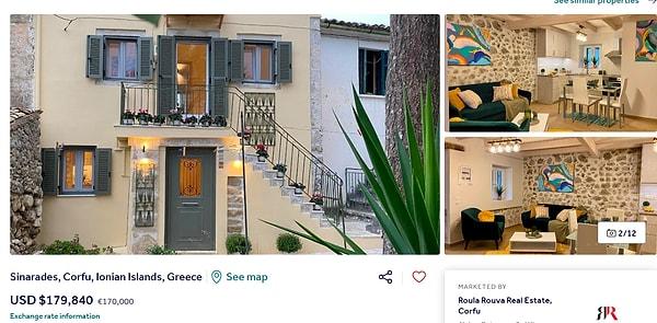 Korfu Adası'nda küçük bir kasabada kısaca Yunanistan'ın İtalya ile karşılıklı kaldığı bölgede bu şirin evin fiyatı 4 milyon 900 bin TL.