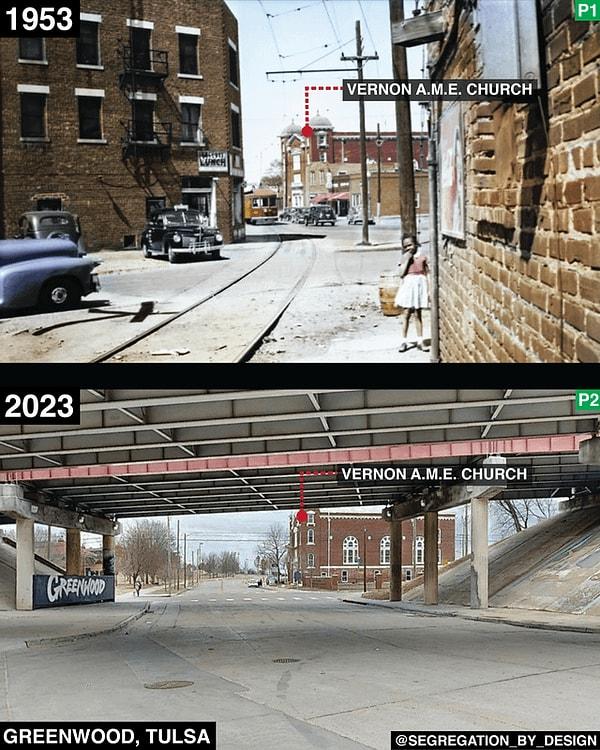 4. Greenwood, Tulsa (ünlü "Kara Duvar Caddesi") (1953 ve 2023)