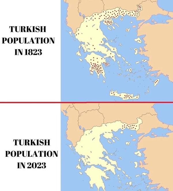 5. Yunanistan'daki Türk nüfusu. (1823'e karşı 2023)
