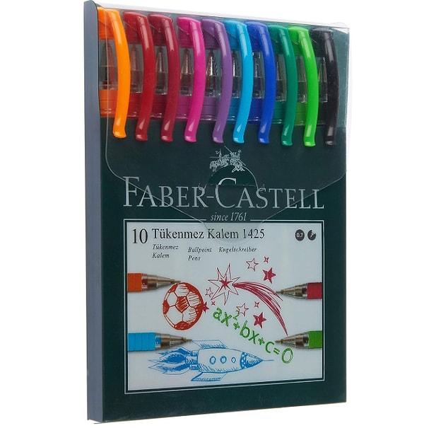 10. Faber-Castell 1425 Tükenmez Kalem, 10 Adet, 0.7 mm