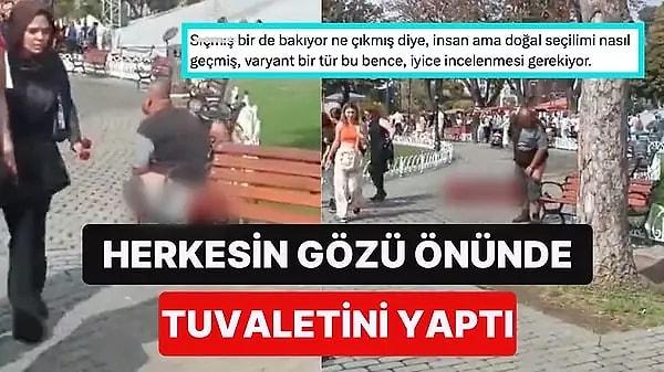 İstanbul Topkapı Sarayı'nın önünde kimliği belirsiz bir şahsın tuvaletini yapması sosyal medyanın gündemine düştü. Bu tiksindirici habere sosyal medya kullanıcılarından da tepkiler gecikmedi tabii.
