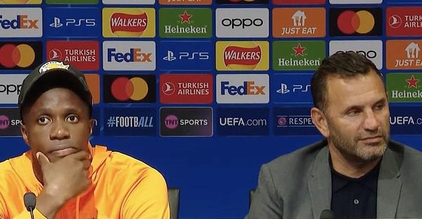 Wilfried Zaha, Şampiyonlar Ligi A Grubu'nda Manchester United'a karşı oynayacağı mücadele öncesinde düzenlenen basın toplantısında soruları yanıtladı.