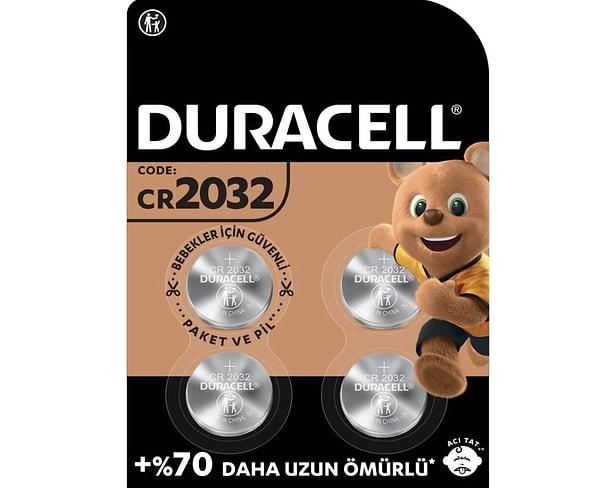 Duracell Özel 2032 Lityum Düğme Pil 3 V (CR2032) 4’lü Paket