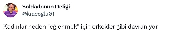 9. Okey oynamayı erkeklere özgü bir aktivite olarak ilan eden başka bir kullanıcı daha...