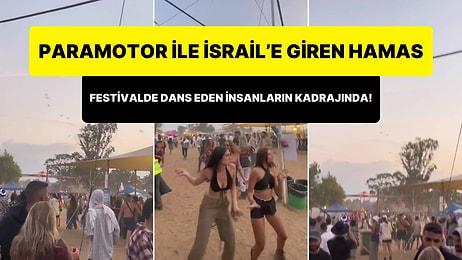 Hamas'ın Paramotor ile İsrail'e Saldırdığı Anlar Müzik Festivalinde Eğlenen İnsanların Kamerasına Yansıdı