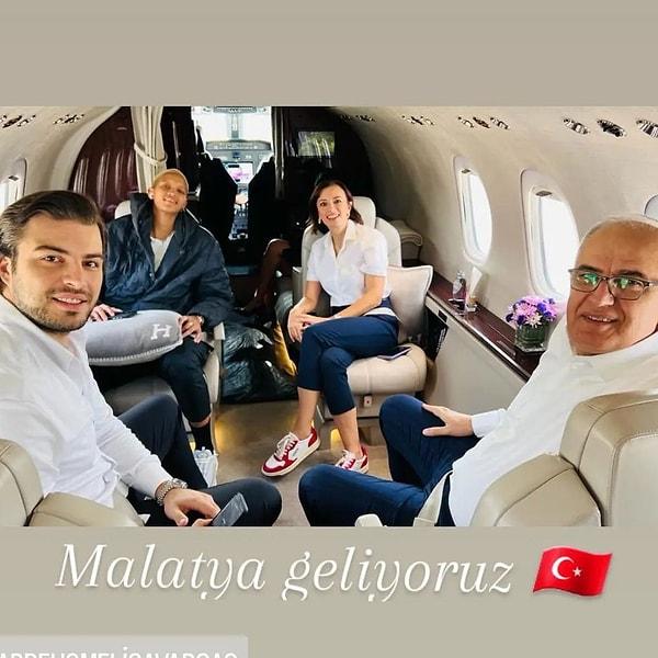 Mehmet Akif Üstündağ, Melissa Vargas ve A Milli Kadın Voleybol Takımı'nın menajeri Pelin Çelik'in özel uçaktan fotoğrafı paylaşıldı.