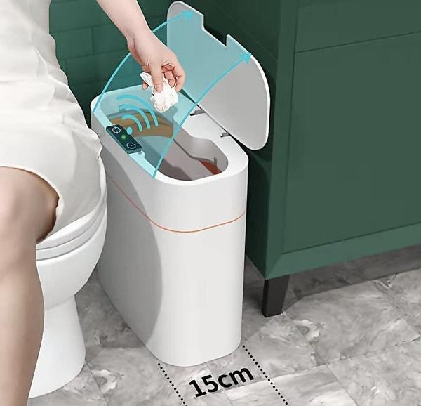 12. Banyoda da pedler ve peçeteler için akıllı çöp kovası iyi olur.