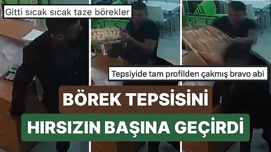 Dükkanına Giren Hırsızı Kasadan Para Çalarken Yakalayan Börekçi Elindeki Tepsiyi Hırsızın Kafasına Geçirdi