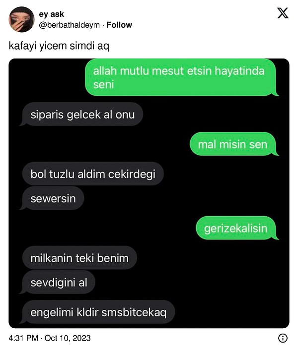 Arada engeli de yemiş.