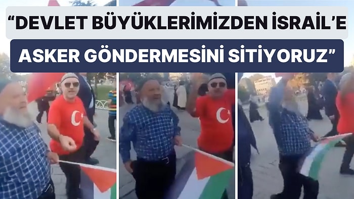 "Kürtaj Yapıyoruz Burada!" Sözleriyle Hafızalara Kazınan Amca Filistin İçin Yapılan Yürüyüşe Katıldı