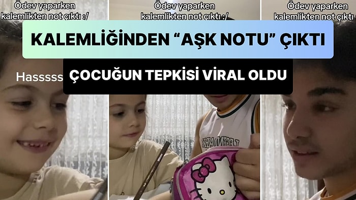 Kalemliğinden 'Aşk Notu' Çıkan Ufaklığın Abisine Açıklama Yapmak Zorunda Kaldığı Anlar Viral Oldu