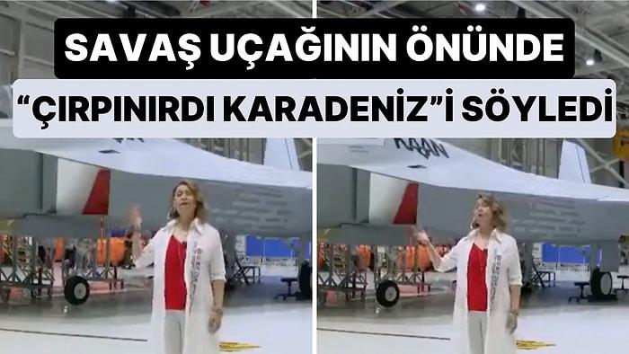 Azerbaycanlı Ünlü Şarkıcı Azerin KAAN 5. Nesil Savaş Uçağının Önünde "Çırpınırdı Karadeniz" Türküsünü Söyledi