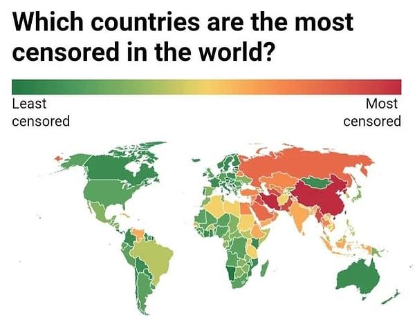 3. Dünya çapında internette sansür seviyeleri.
