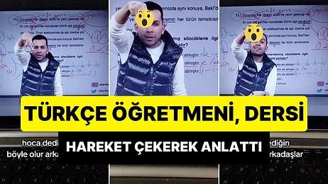 YouTube'dan Türkçe Dersi Veren Öğretmenin El Hareketi Çekerek Ders Anlattığı Anlar Gündem Oldu