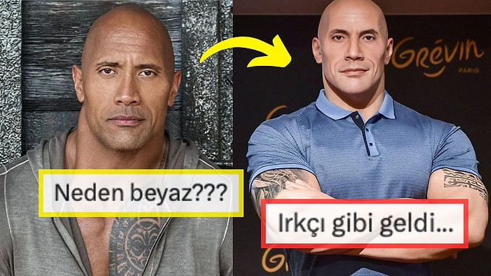 'The Rock' Lakaplı Dwayne Johnson'ın Beyazlarla Yıkanan Balmumu Heykeli Tartışma Konusu Oldu