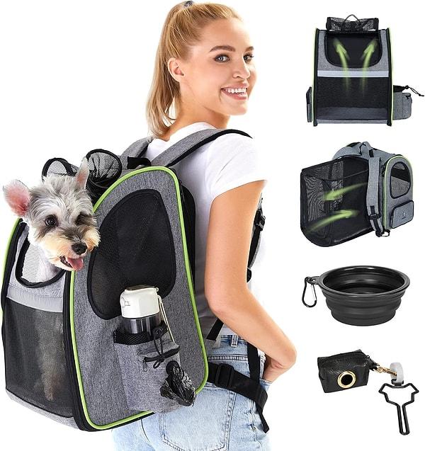 12. Küçük ırk köpeklerinizi taşıyabileceğiniz bir sırt çantası.