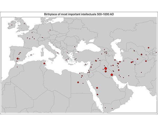 2. MS 500-1000 döneminde en önemli entelektüellerin doğum yerleri.