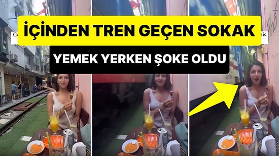 Vietnam'ın Başkenti Hanoi'de İçinden Tren Geçen Sokak: Yemek Yerken Yanı Başından Tren Geçen Kadın Şoke Oldu!