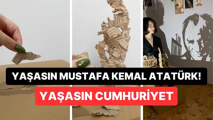 Yalnızca Koli Parçalarını Birleştirerek Atatürk Silüeti Oluşturan Kadın Gönülleri Fethetti