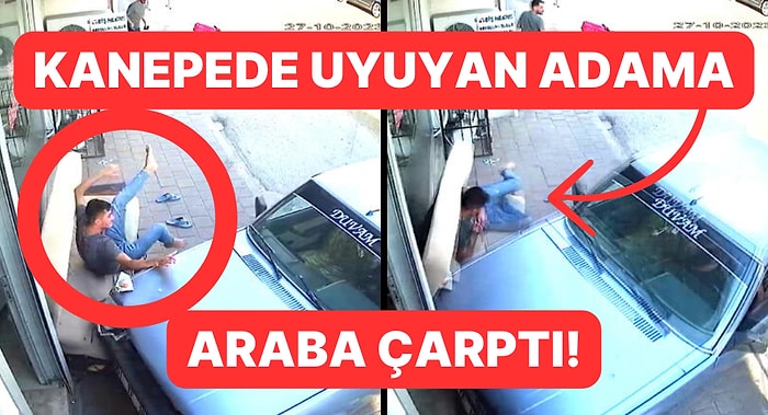 Adana'da Kanepede Uyuyan Esnafa Araba Çarptı!