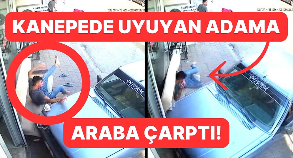 Adana'da Kanepede Uyuyan Esnafa Araba Çarptı!