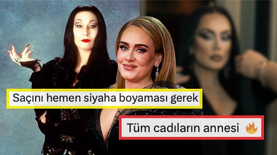 Cadılar Bayramı'nda Morticia Addams Olarak Giyinen Ünlü Şarkıcı Adele Ortalığı Yaktı Geçti! 🔥