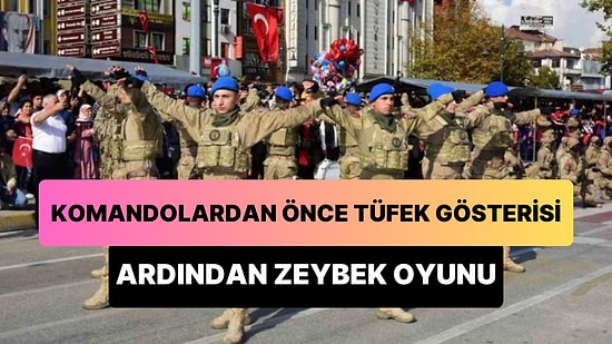 Cumhuriyet'in 100. Yılında Komandoların Yaptığı Tüfekli Gösteri ve Zeybek Oyunu Gündem Oldu