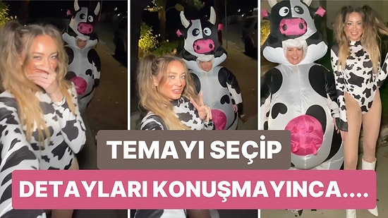 İki Arkadaş Cadılar Bayramı'nda 'İnek Teması' Seçip Detaylarını Konuşmayınca Ortaya Güldüren Bir Görüntü Çıktı