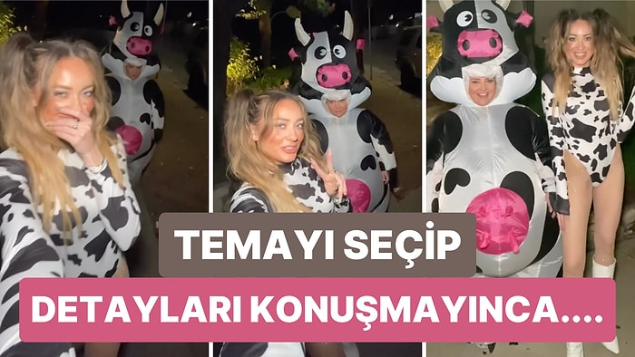 İki Arkadaş Cadılar Bayramı'nda 'İnek Teması' Seçip Detaylarını Konuşmayınca Ortaya Güldüren Bir Görüntü Çıktı