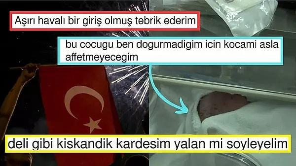 Türkiye Cumhuriyeti'nin 100. yılının ilk bebeği Ata, İstanbul Kavacık'ta dünyaya geldi. Twitter ahalisi ise hem bebeğe hem ailesine imrendi...