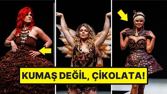 Tamamen Çikolatadan Yapılan Elbiseleriyle İştahımızın Kabarmasına Sebep Olan Defileyi Görmelisiniz