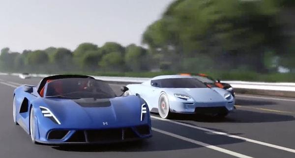 Günümüzde üretilen en hızlı araçların hız seviyeleri bir animasyon ile karşılaştırıldı.