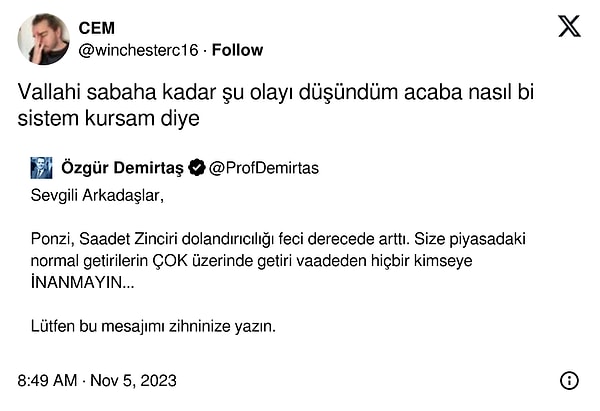 Ponziden başlayalım.