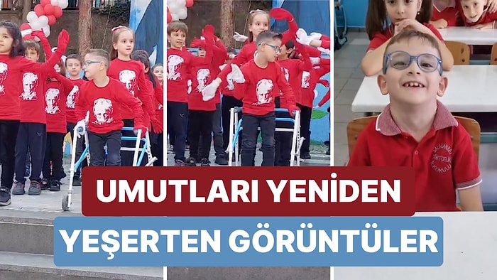 29 Ekim'de Serebral Palsili Bir Çocuğun Gösterilerde En Önde Yer Aldığı Görüntüler Umutları Yeniden Yeşertti