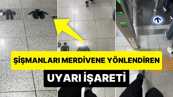 Güney Kore'de Şişman İnsanları Merdivenlere Yönlendiren Uyarı İşareti Tartışma Yarattı