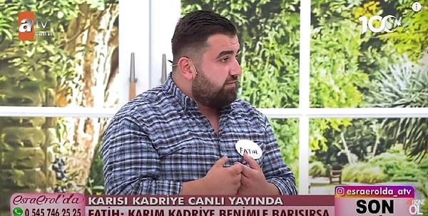 Eşinin iddiaları sonrası Kadriye Hanım yayına bağlanırken, eşi Fatih'in tüm iddialarını reddedip onu şu sözlerle suçladı: