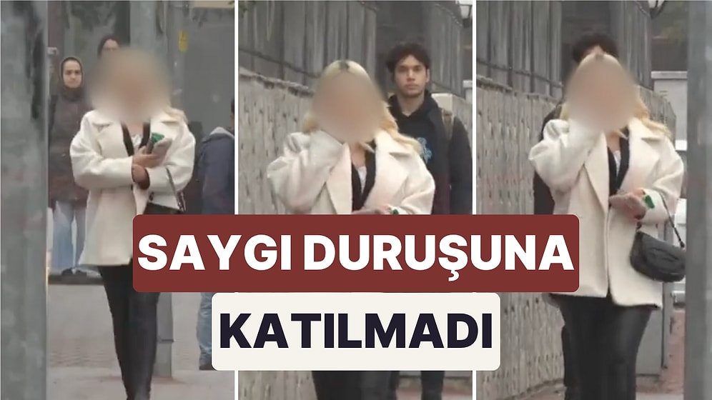 Bolu'da Gerçekleşen Saygı Duruşu Sırasında Yürümeye Devam Eden Kadın Dikkat Çekti