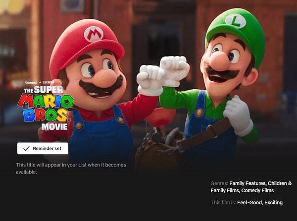 The Super Mario Bros. Movie, 3 Aralık'ta Netflix'te yayınlanacak.