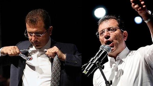 Ekrem İmamoğlu bu ünlü hareketi, tekrar edilen İstanbul Belediyesi seçimlerinde hararetli bir konuşma sırasında yapmıştı.