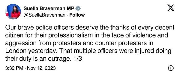 Baverman, Twitter hesabı üzerinden yaptığı paylaşımda yürüyüşler sırasında bazı polislerin yaralandığını bildirdi.
