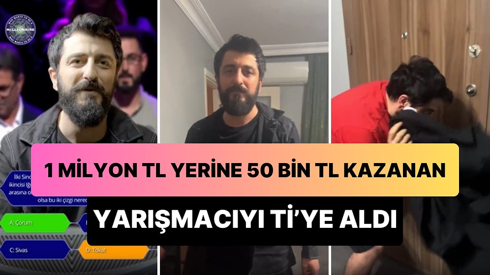 Röportaj Adam, Kim Milyoner Olmak İster'de 5 Milyonluk Soruyu Bilemeyek 50 Bin TL Alan Yarışmacıyı Ti'ye Aldı