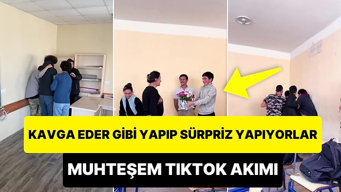 Kavga Eder Gibi Yapıp Öğretmenlerine Sürpriz Yapan Öğrencilerin Muhteşem TikTok Akımı