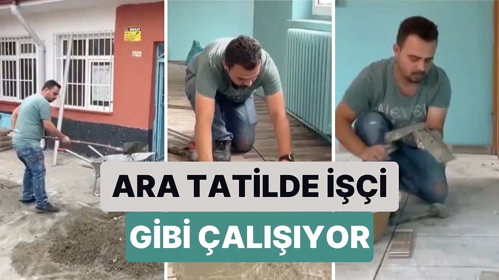 Yozgat'ta Bulunan Bir Köy Okulunun Müdürü Mustafa Ocak Ara Tatilde Okulun Tadilat İşlerini Yaptı