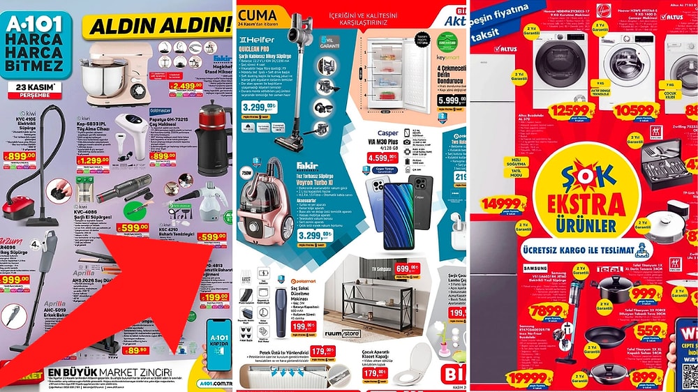 İndirim Günleri Başlıyor! 17 - 24 Kasım Haftasında A101, BİM ve ŞOK Aktüel Ürünler Listesinde Ne Var?